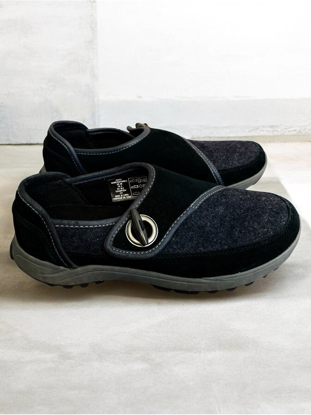 Lands’ End Weatherfield Shoes Wool Suede Slip-On Comfort Walking Sz 8